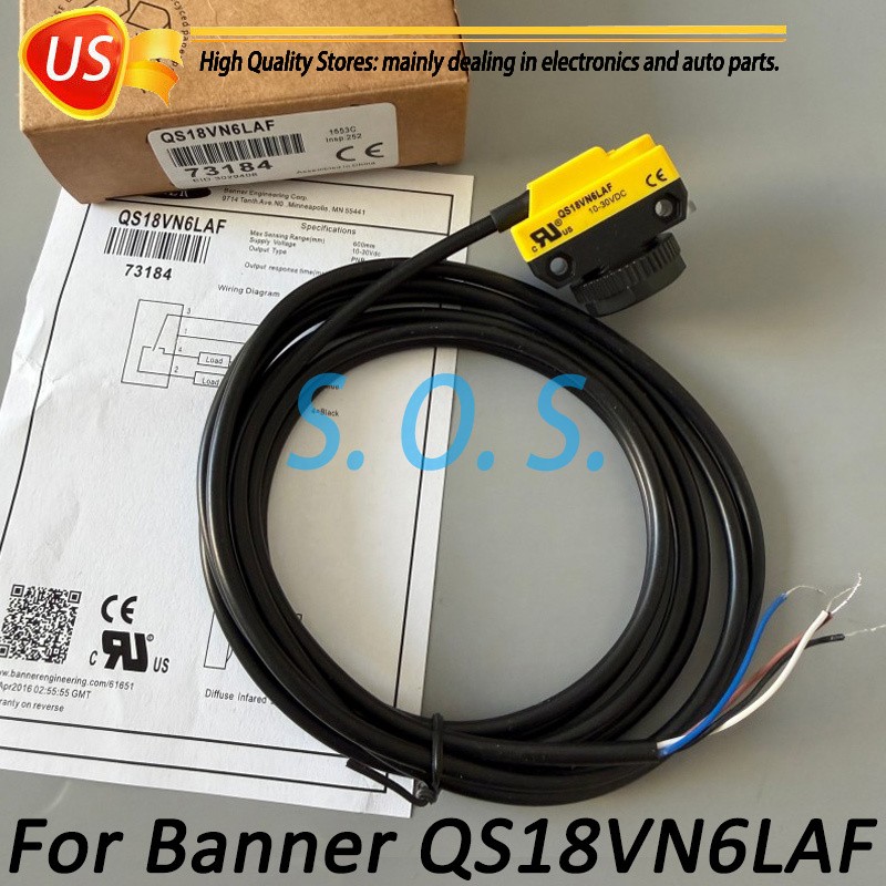 New in box For BANNER QS18VN6LAF PHOTOELECTRIC SENSOR 10-30VDC