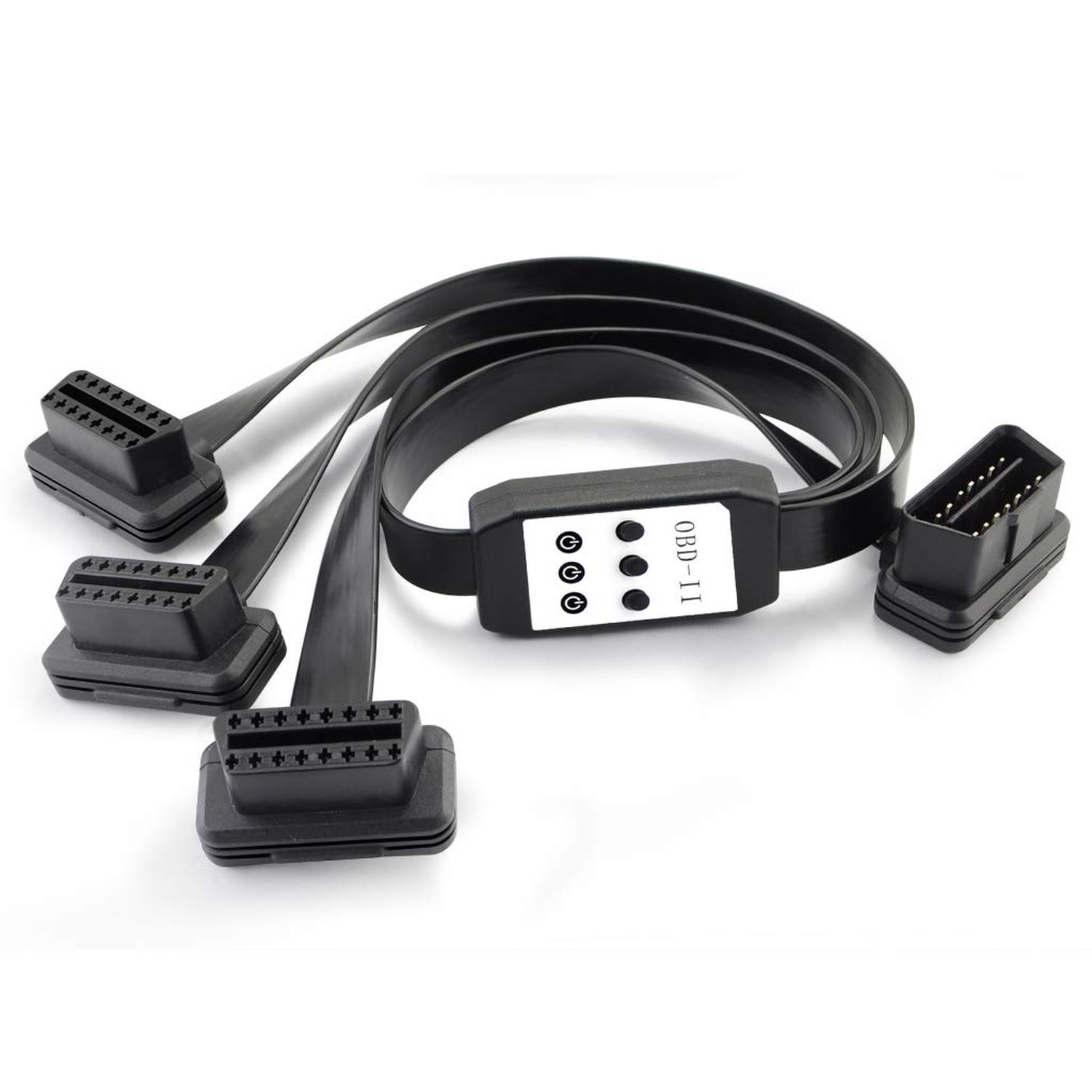 50cm 3 Way OBDii OBD2 Splitter Cable Ultra Low Profile 16 Pin OBD Male to Fem...