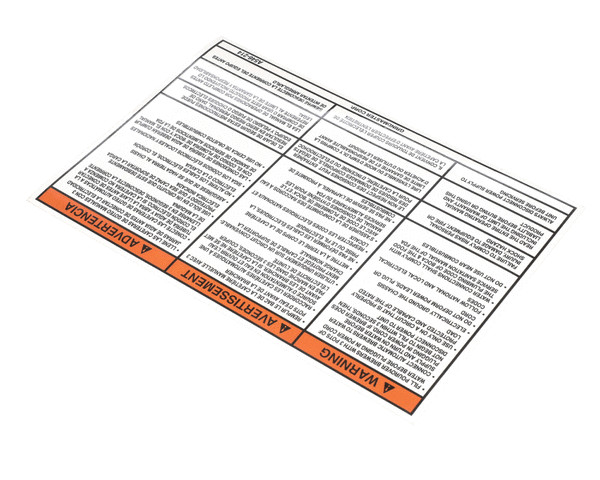 A546-214 Grindmaster Cecilware Label, Warning, Startup Instr Genuine OEM