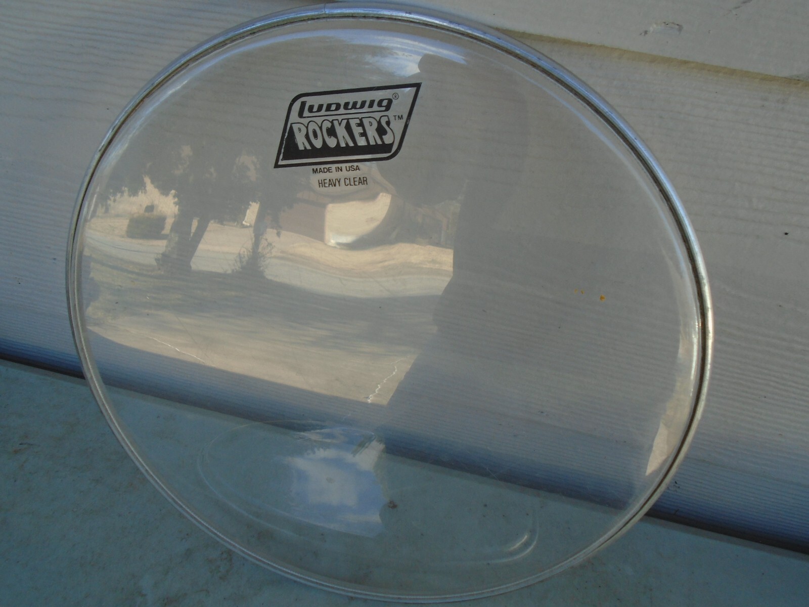 VINTAGE 1980's LUDWIG ROCKER SERIES 13" HEAVY CLEAR DRUM HEAD MADE in USA-VG!