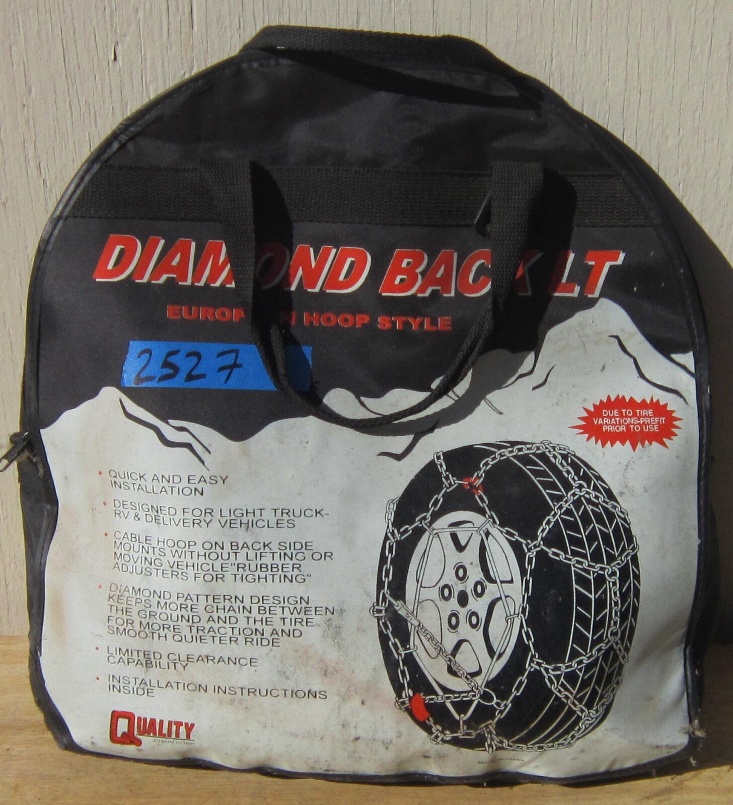 Quality Chain Corp DIAMOND BACK LT 2527 TIRE CHAINS Light Truck NEW
