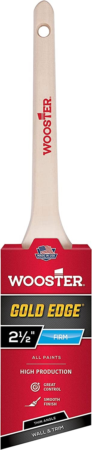 Wooster Genuine 2.5" Gold Edge Thin Angle Sash Paintbrush - 5234-2.5
