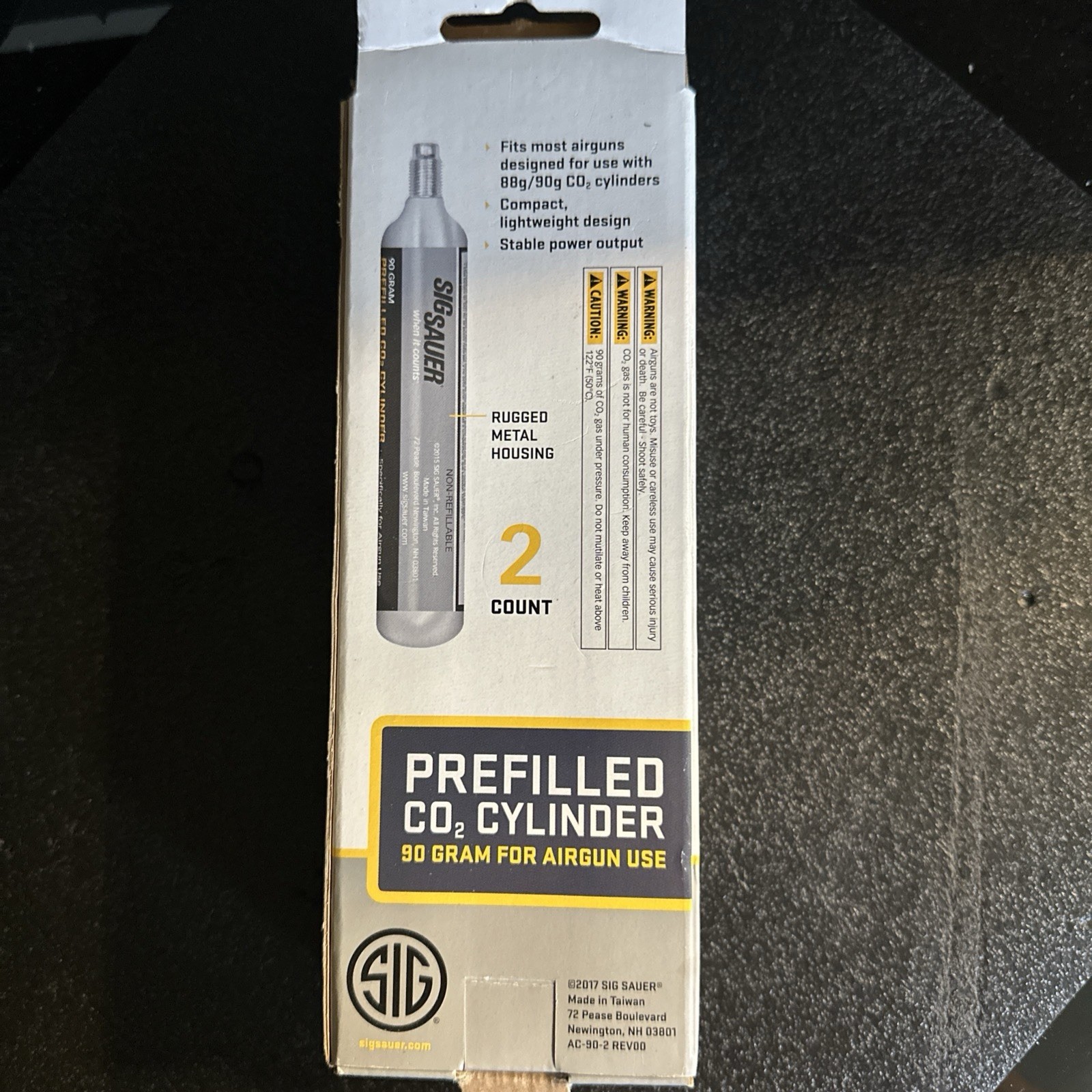 Sig Sauer CO2 Prefilled Cartridge 90 Gram - Two Count Pack - AC-90-2