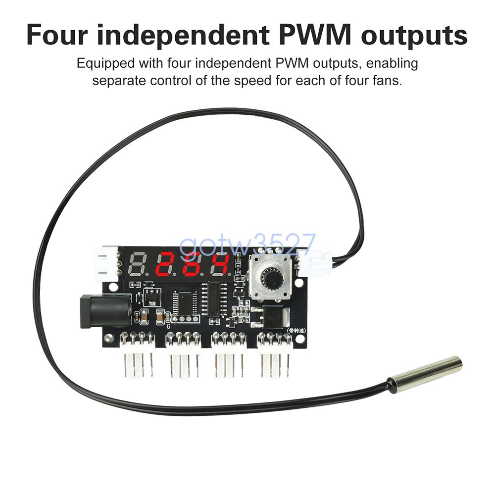 DC5-24V 5A Digital PWM Speed Motor Controller Temperature Control+10K NTC Sensor