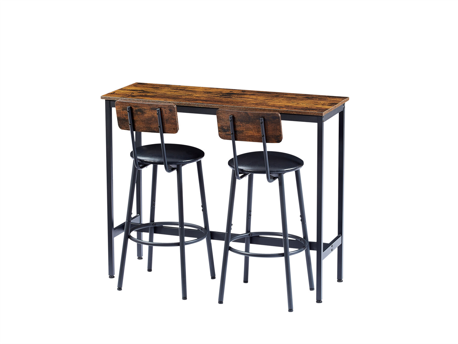 3 Piece Bar Table Set Counter Height Kitchen Pub Tables w/ 2 Bar Stools