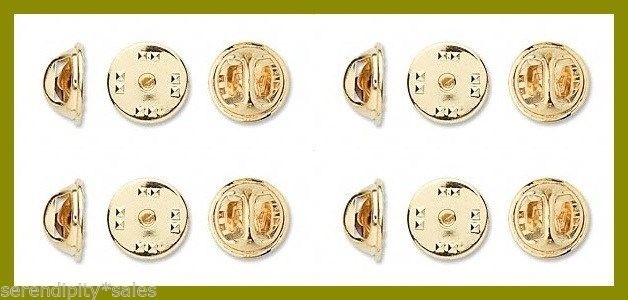 50 Replacement CLUTCH BACKS for Tie Tacks /Scatter Pins~ Pinch Clasp Gold Brass