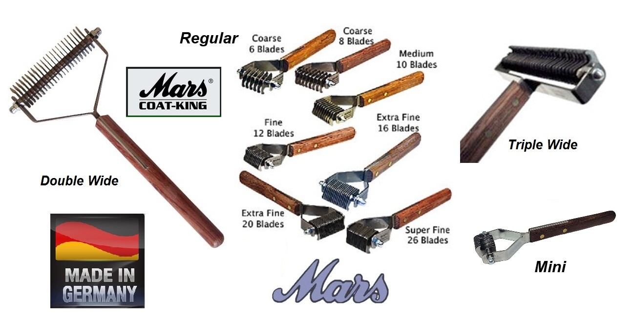 GENUINE MARS COAT KING STRIPPER DOG Cat Undercoat Hair Hand Stripping Tool Rake
