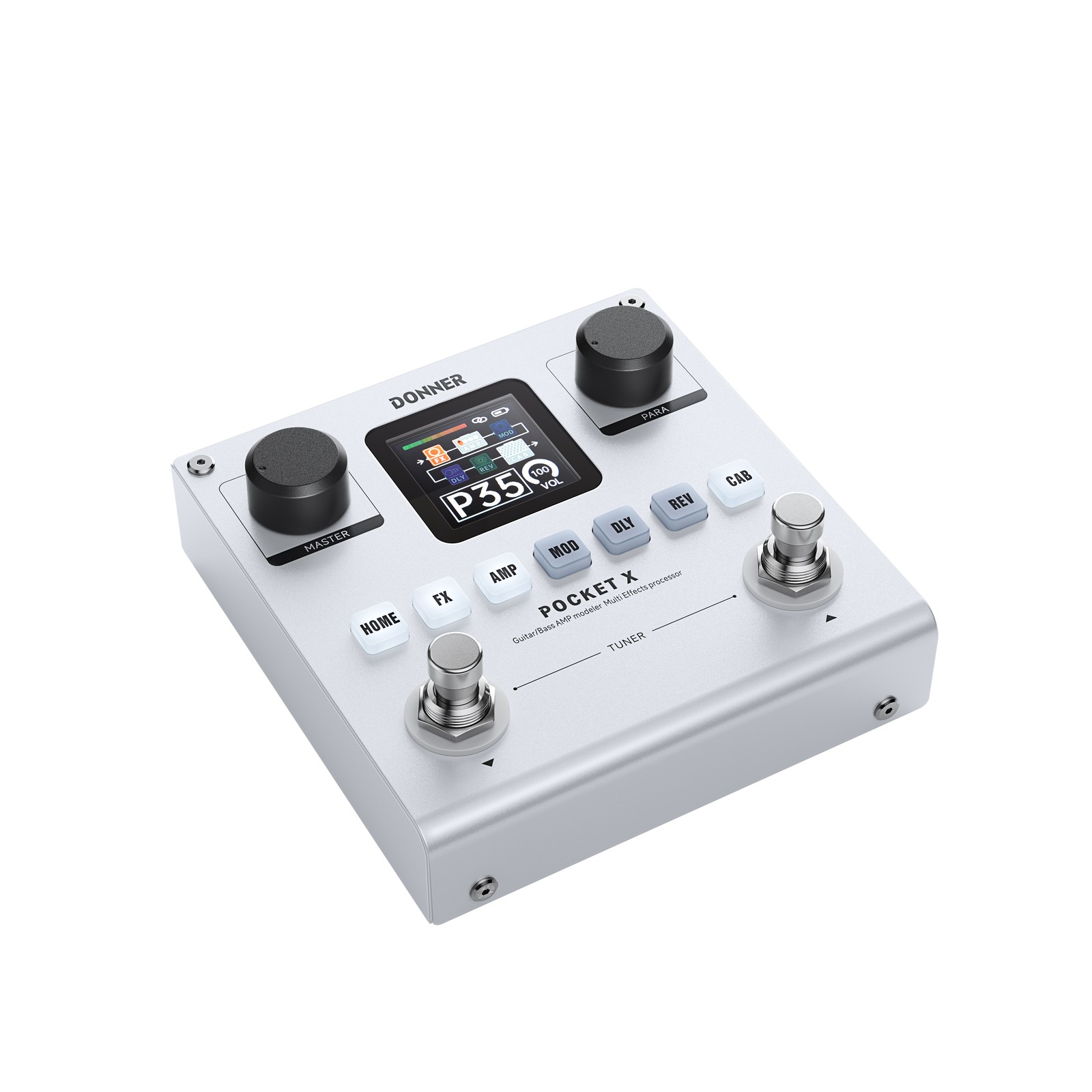 Donner Pocket X Multi Effects Pedal Multi Effects Processor Rechargeable Pedal