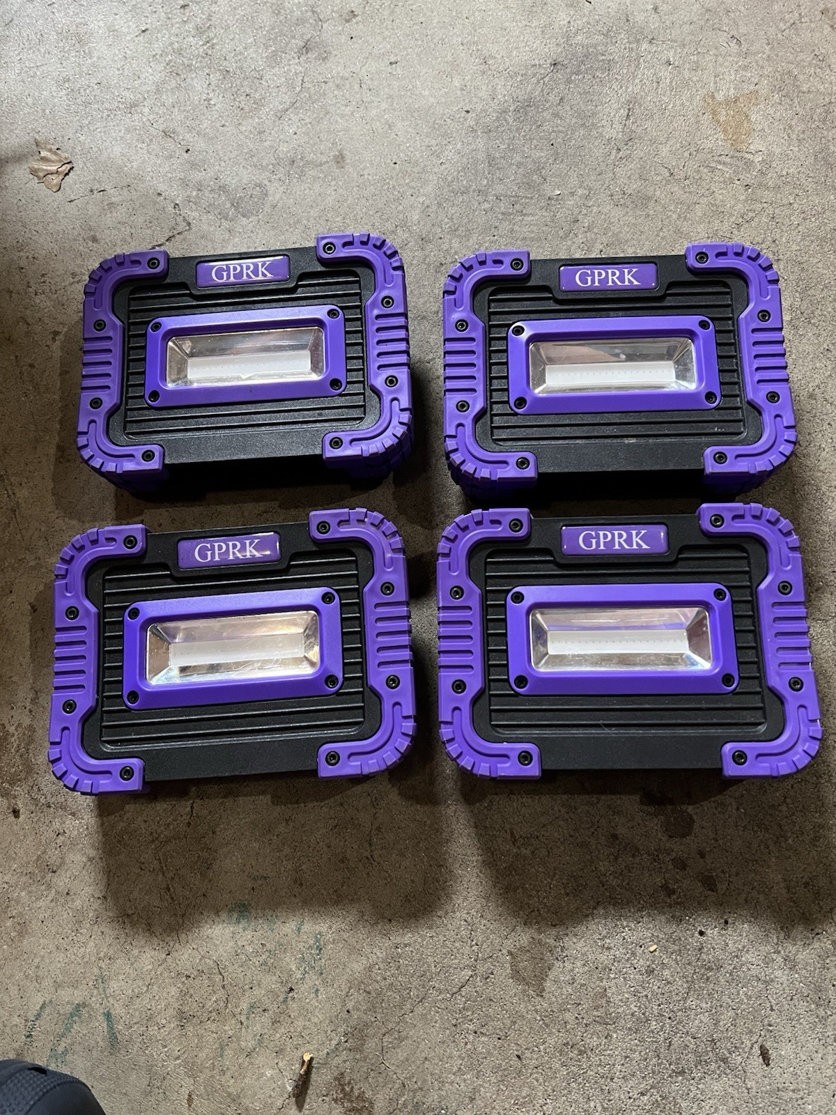 GPRK Portable Rechargeable Black Light Work Light 4 Pack