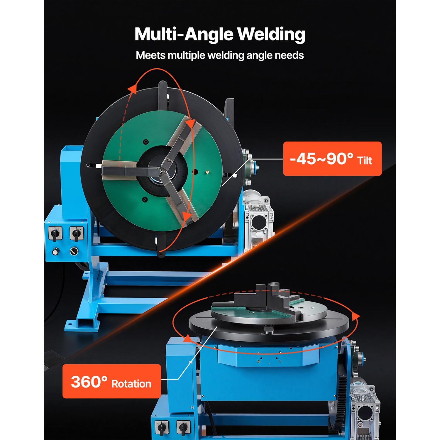 Uimoso Rotary Welding Positioner Turntable1102lbs Capacity with Adjustable Angle