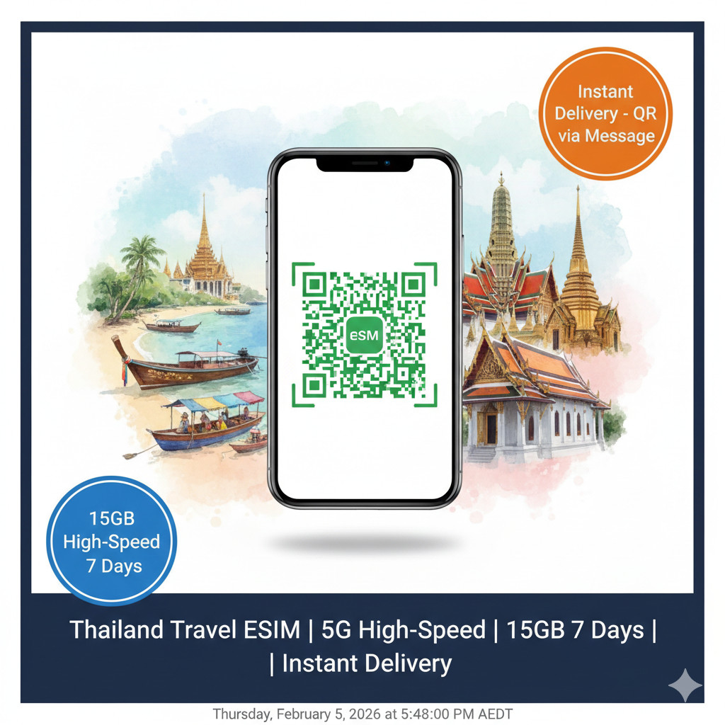 Thailand Travel eSIM | 5G TrueMove H | 15GB 7 Days | Instant Delivery