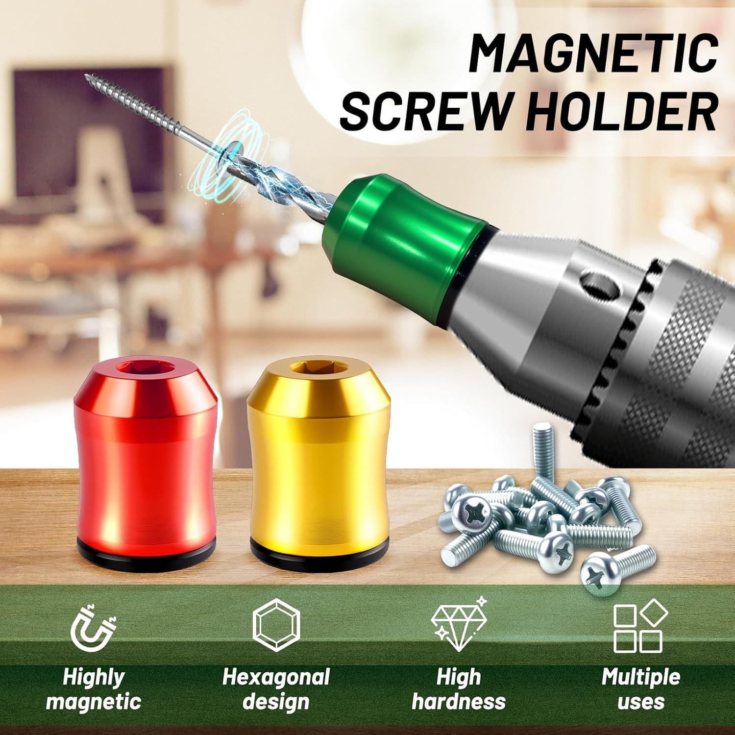 3Pcs Magnetic Screwdriver Head Ring Set for Drills Power Bits - DIY Repair Tool