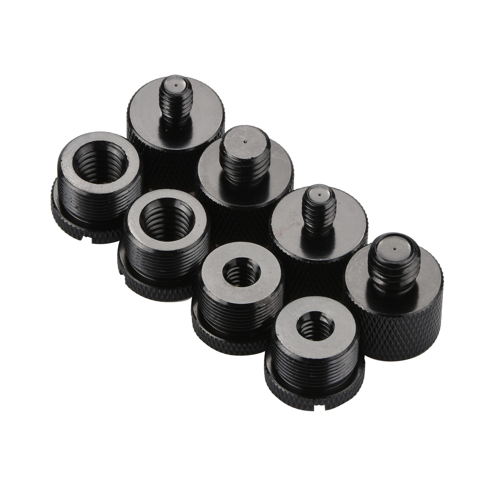 8* Mic Stand Thread Adapter Set 5/8 Female To 3/8 Male 5/8 Female To 1/4 Male