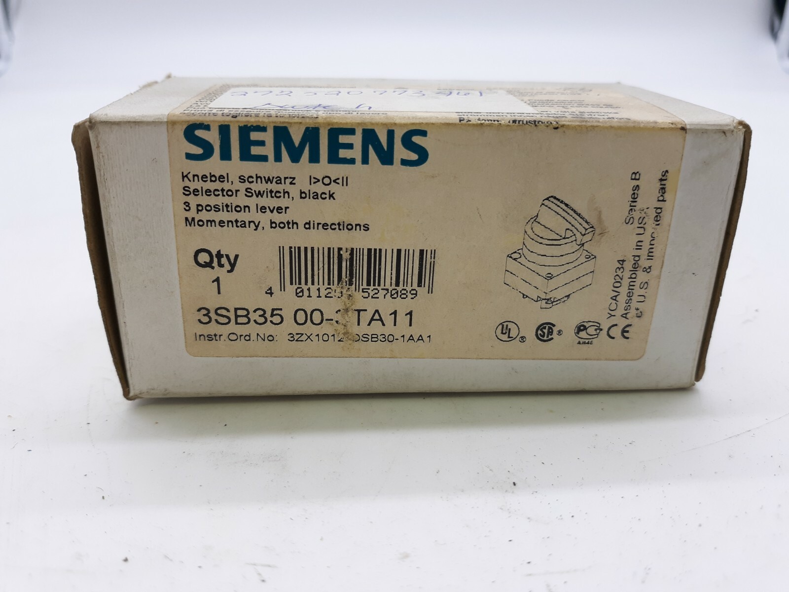 Siemens Selector Switch 3SB35 00-3TA11