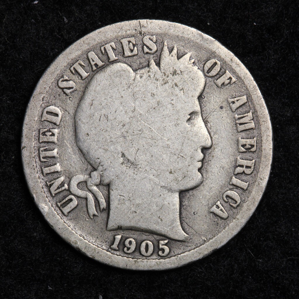 1905-O Silver Barber Dime GOOD FREE SHIPPING