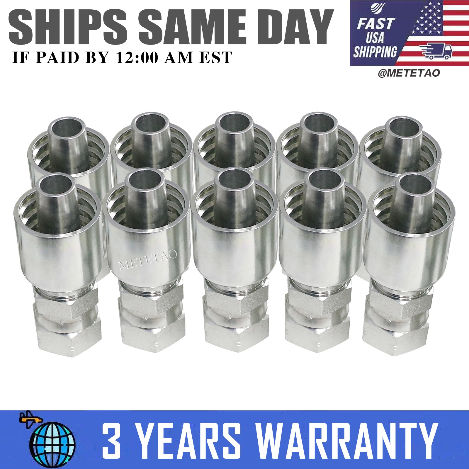 10PCS 10643-12-12 HYDRAULIC HOSE FITTINGS For Parker  3/4" FEMALE JIC