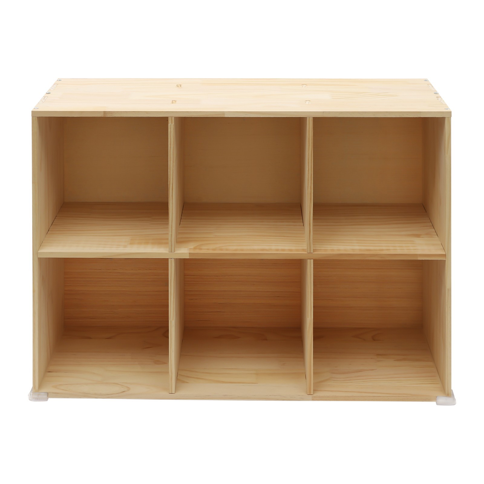 Solid Wood Bookcase with 6 Cubes - Stylish Storage & Elegant Design