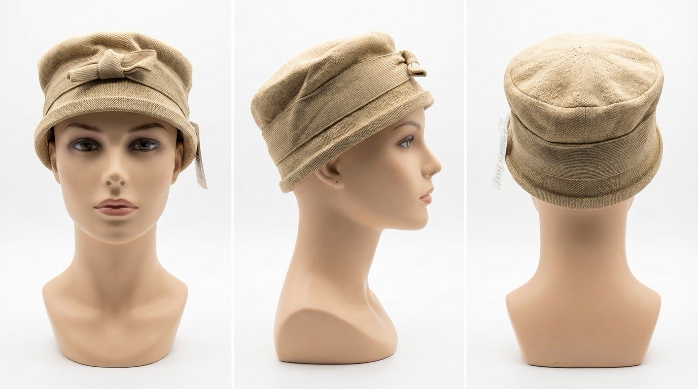 Parkhurst Knit Cloche Hat w/ Bow - Beige - One Size Fits All/Packable - NEW/NWT