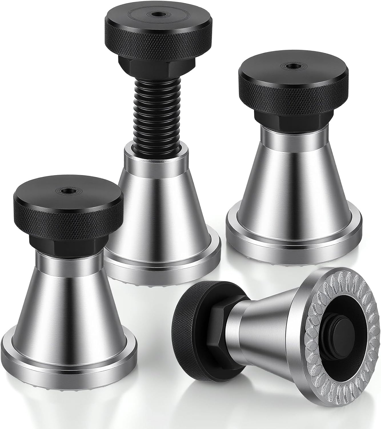 4 PCS Adjustable Screw Jack Range 2.63" to 3.93" Heavy Duty Steel Screw Machinis