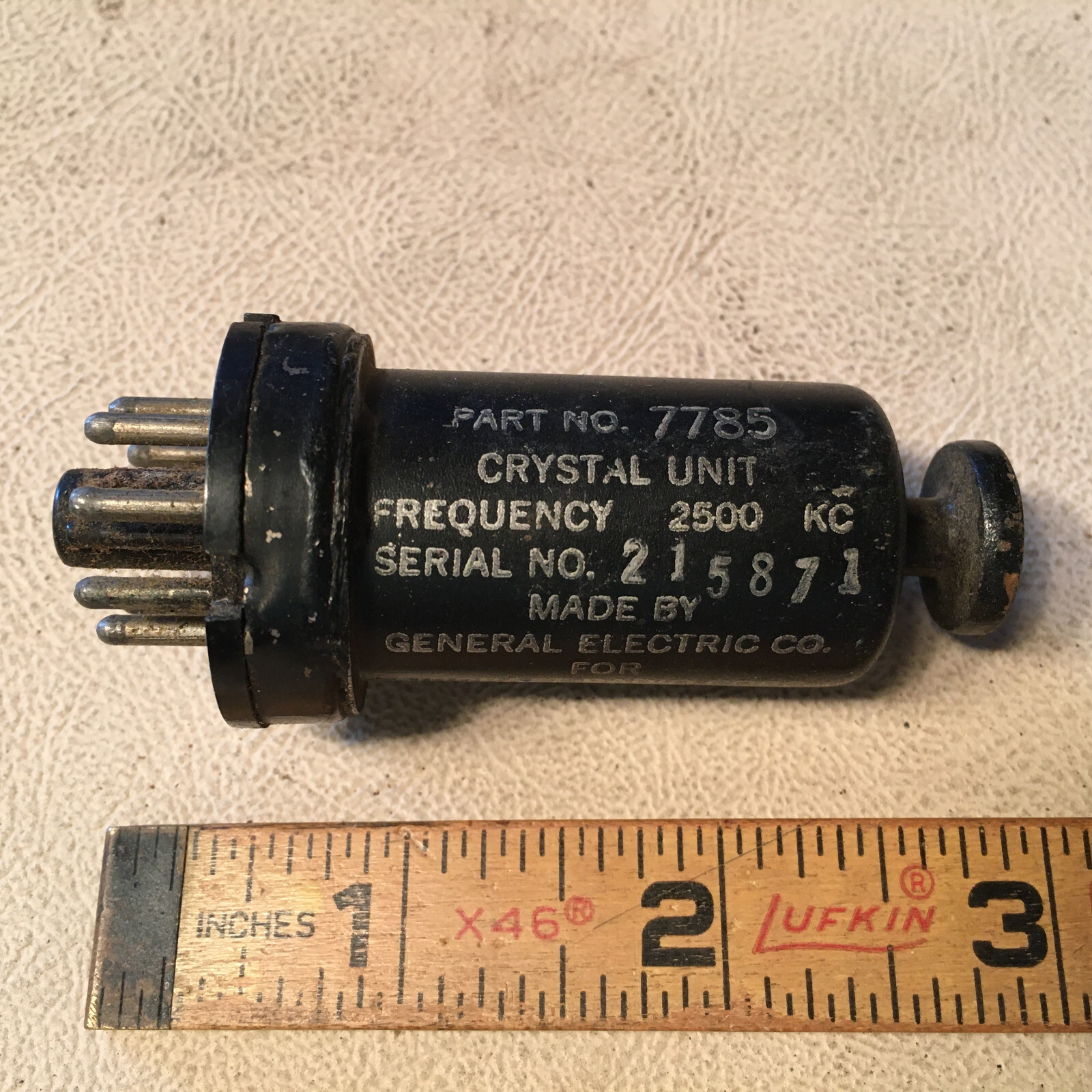 GE Crystal Unit, model 7785, 2500 kc,
