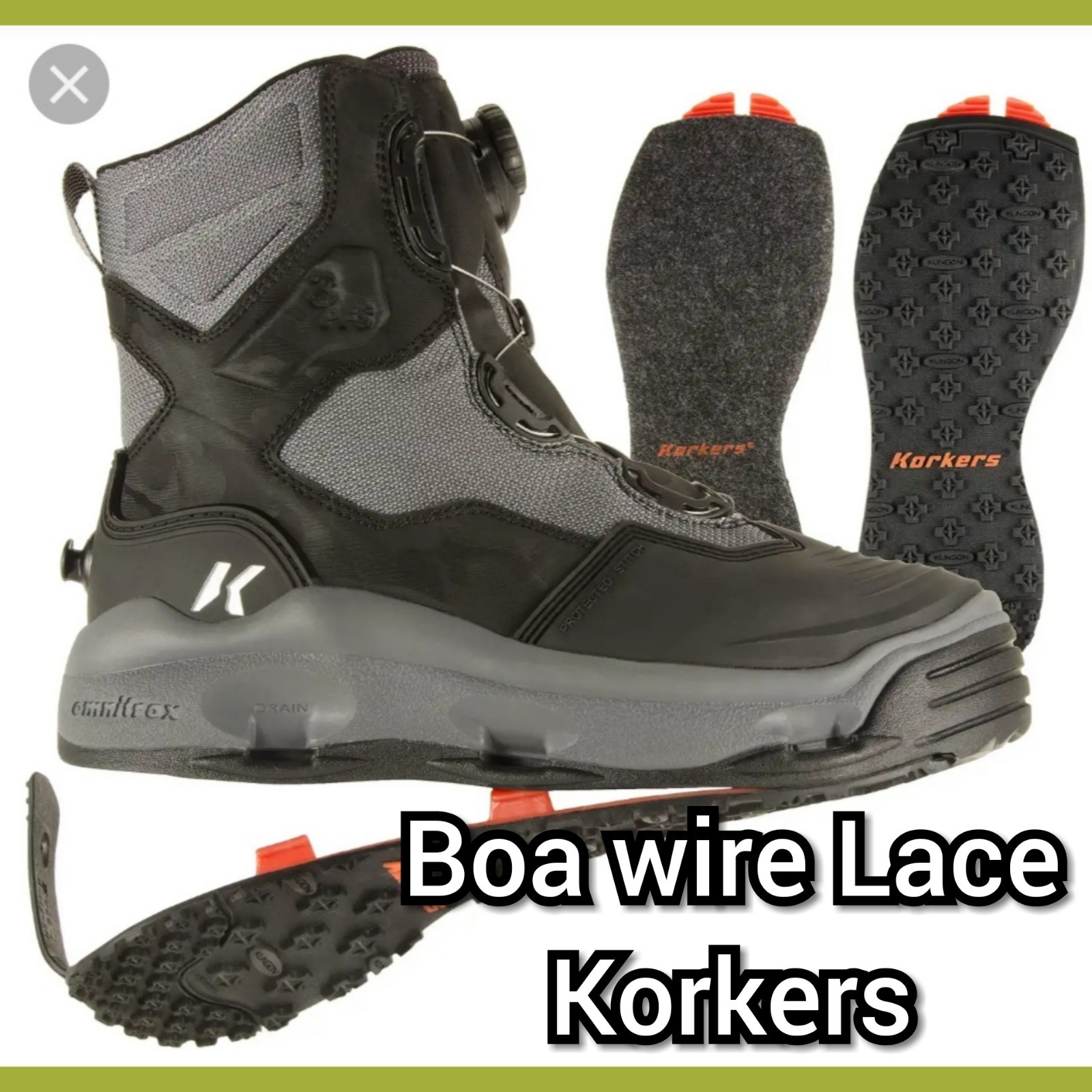 Korkers BOA Boa repair Lace Wire kit hatchback devils whitehorse darkhorse boots