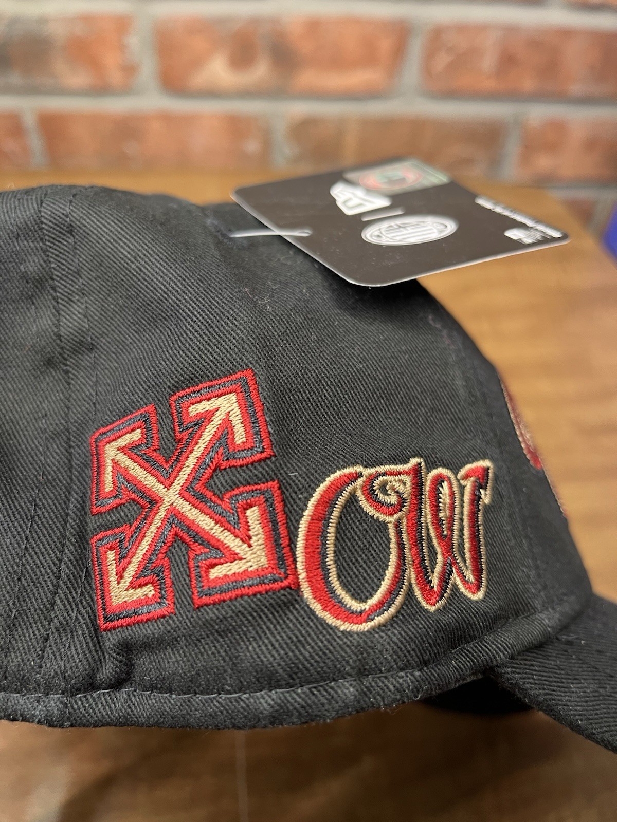 NEW ERA x Off White x AC Milan 2024 9Forty Black/Red Logo 125th Anniversary Hat