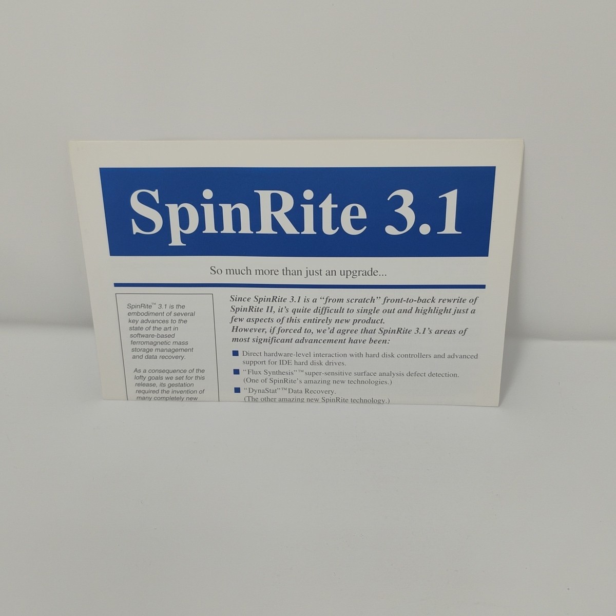 SpinRite 3.1 Disk Drive Data Recovery Software 3.5" 5.25" Floppy Disks + Manual