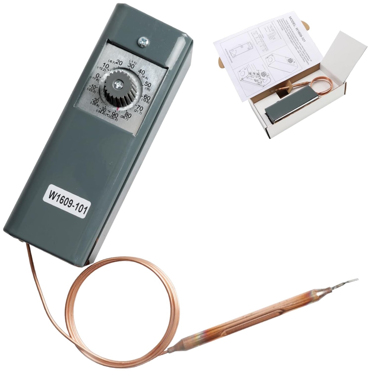 Manual Thermostat Temperature Controller with 5 Ft Capillary