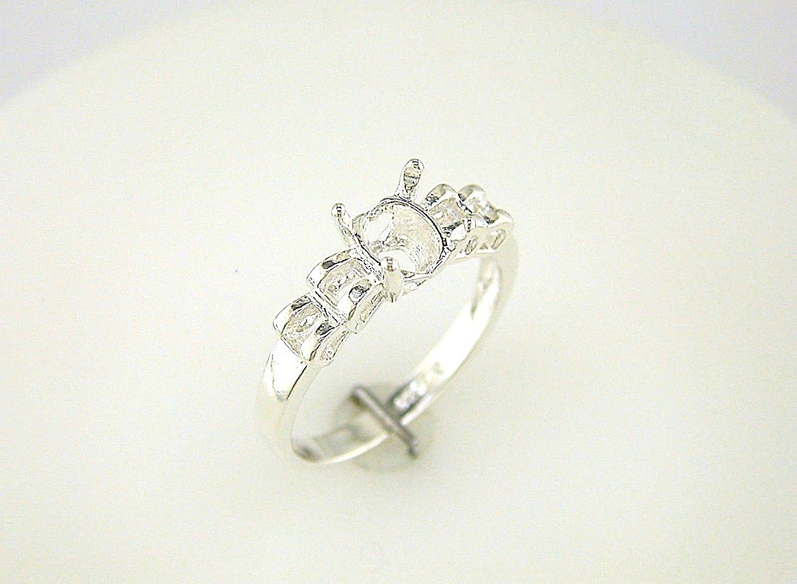 8 x 6 mm Oval Trellis Ring Setting Sterling Silver