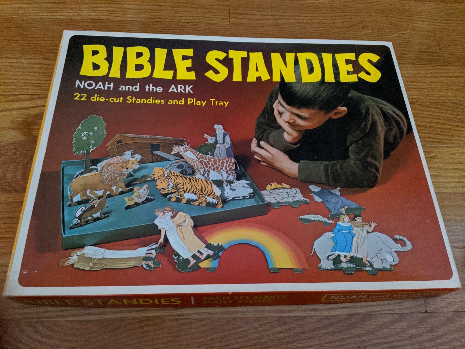 RARE Noah's Ark Bible STANDIES Teaching Aid Vintage Die Cut outs Diecut SET USA