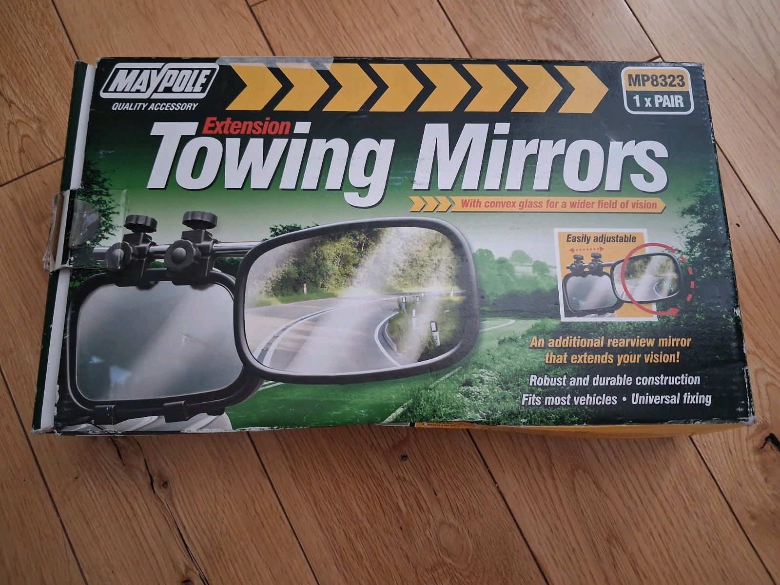 Maypole MP8323 Towing Mirrors Pair Universal Box Opened Never Used New RRP £40