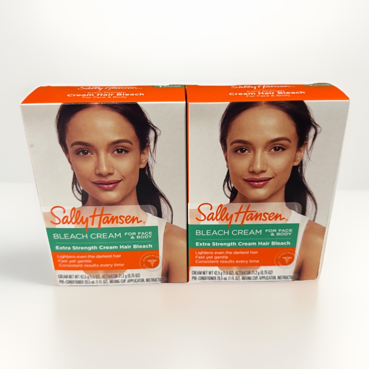 (2) Sally Hansen Extra Strength Bleach Cream Complete Kit Face & Body NIB