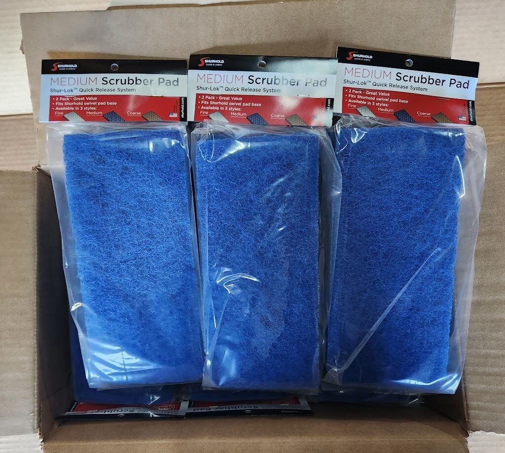 Case of 12 2-packs Shurhold Shur-LOK 1702 Medium Scrubber Pad - (24 pads)