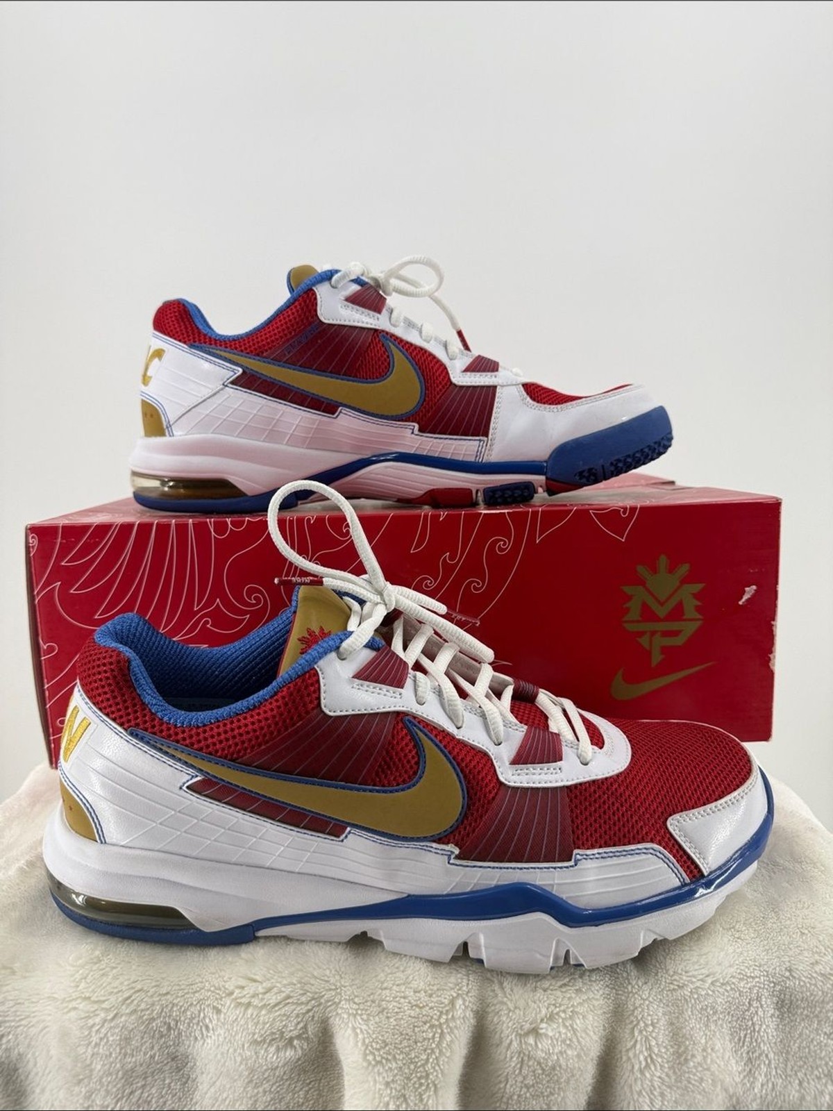 Nike Men’s Red, Gold & Blue Low-Top Sneakers
