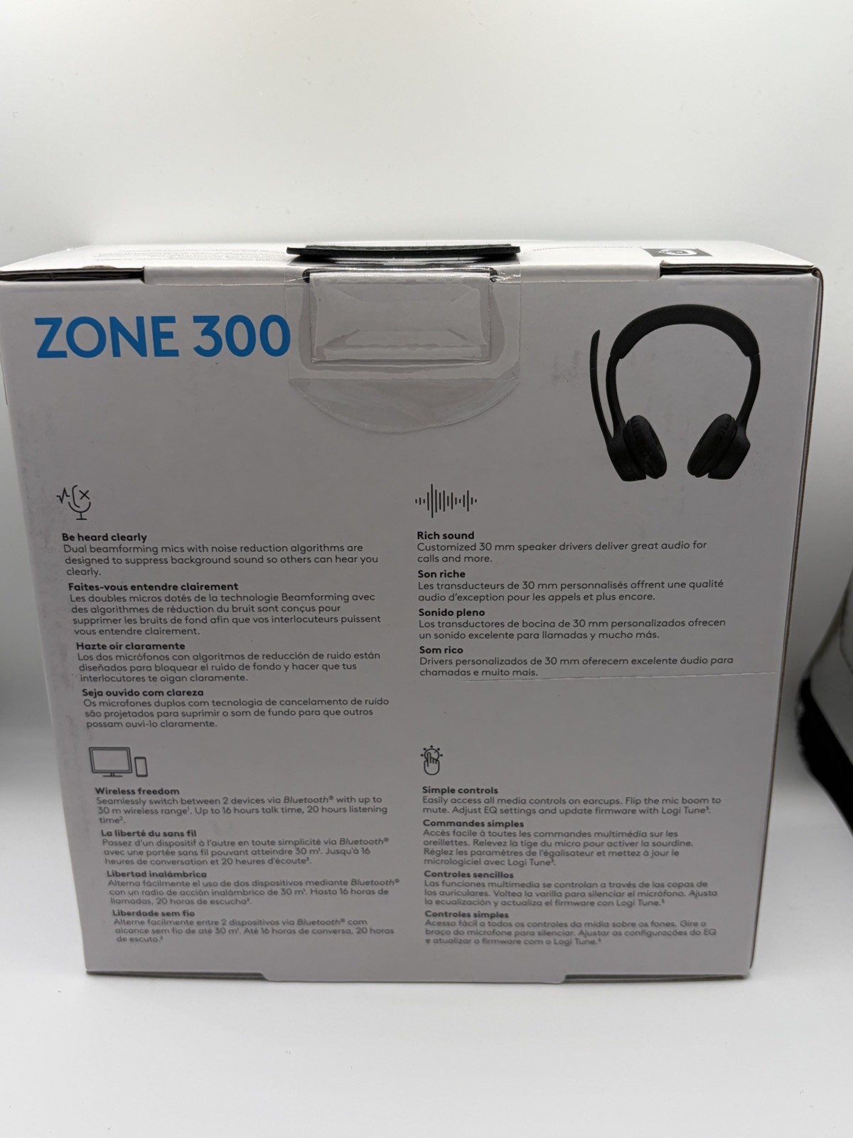 Logitech Zone 300 Wireless Bluetooth Headset PC , Mac, Chrome, Linux, iOS Black