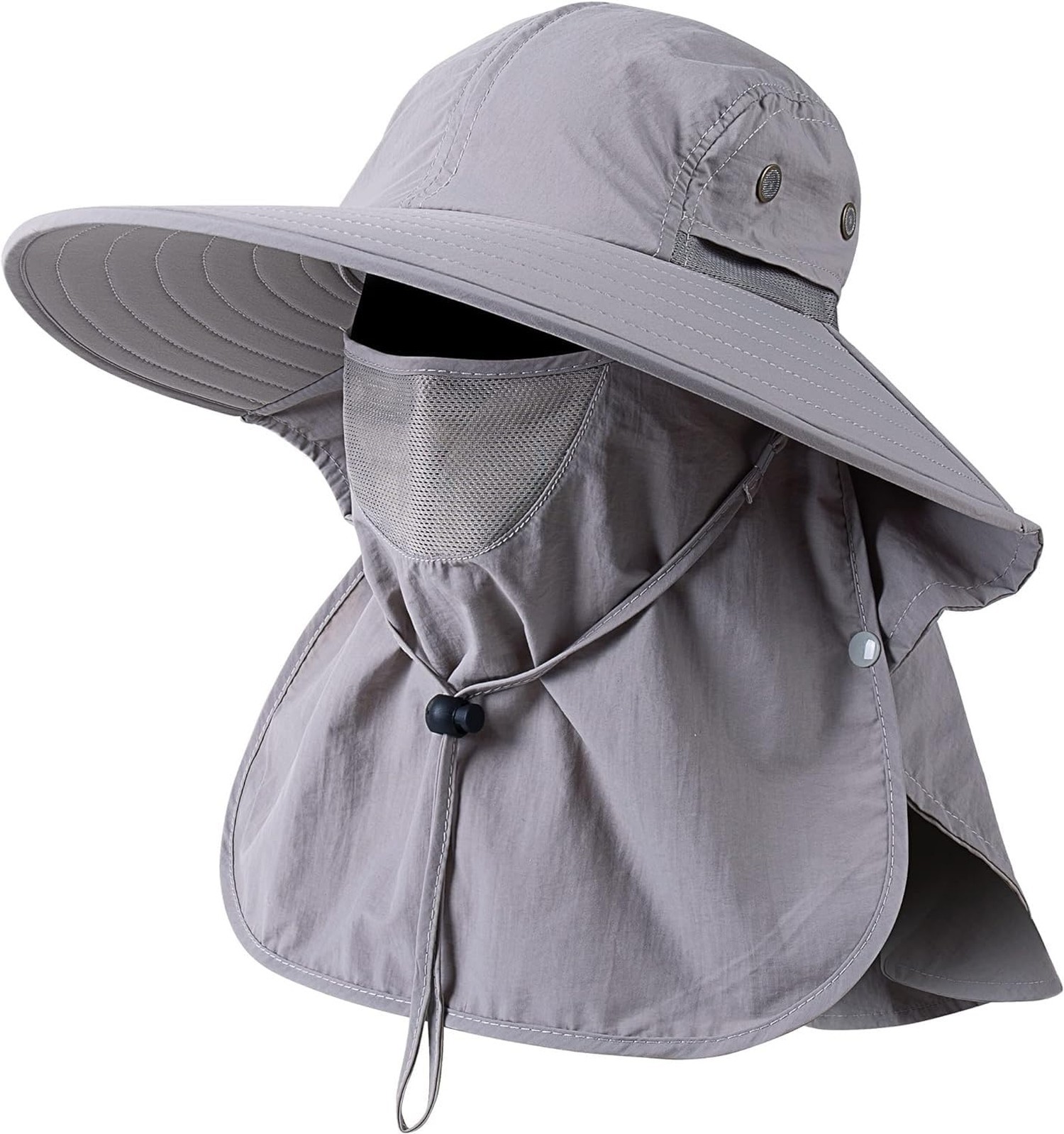 Mens Women Fishing Hat UPF 50+ Wide Brim Sun Hat with Face Cover & Neck Flap