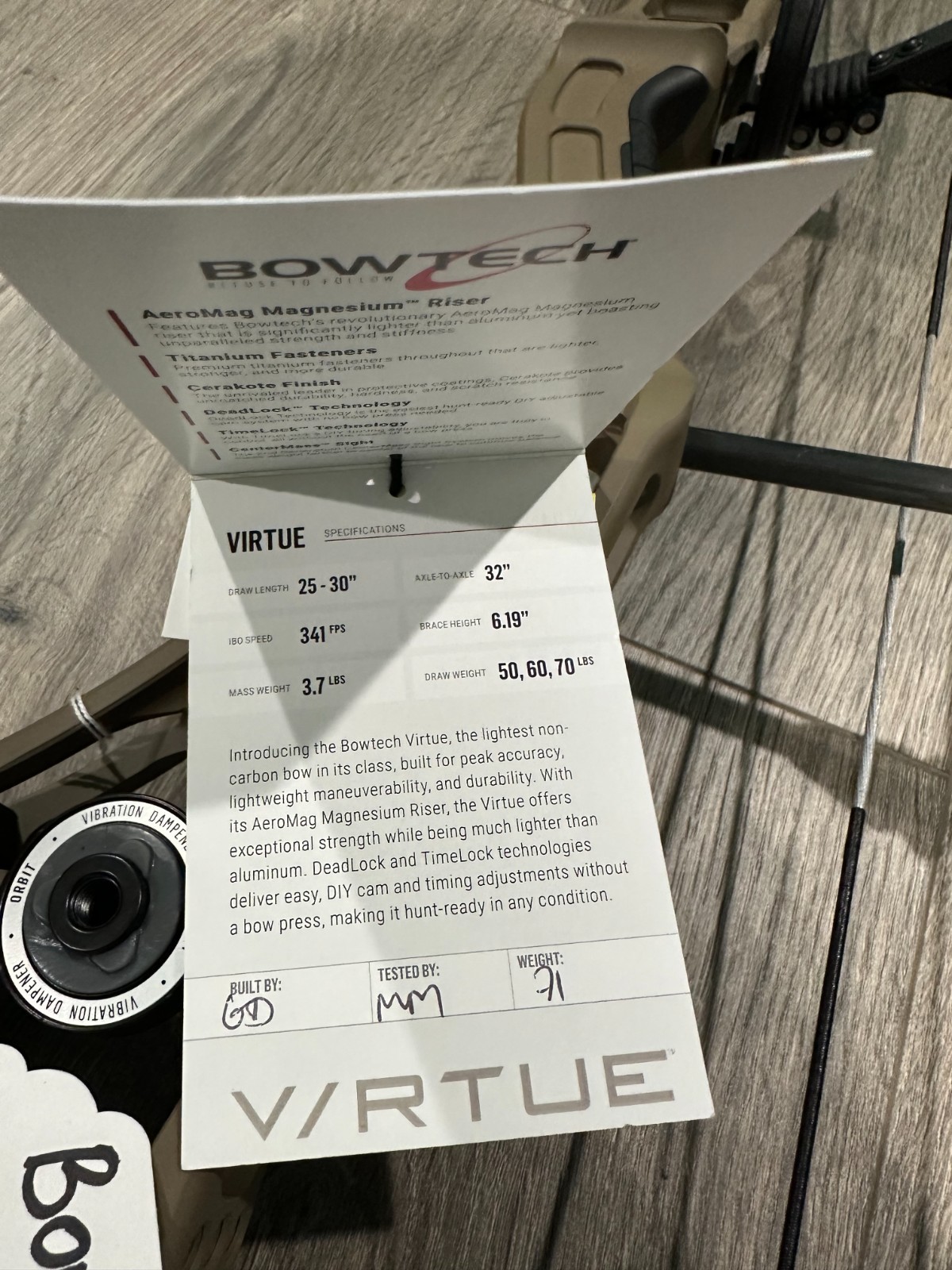 Bowtech Virtue 70lb Tac Stone