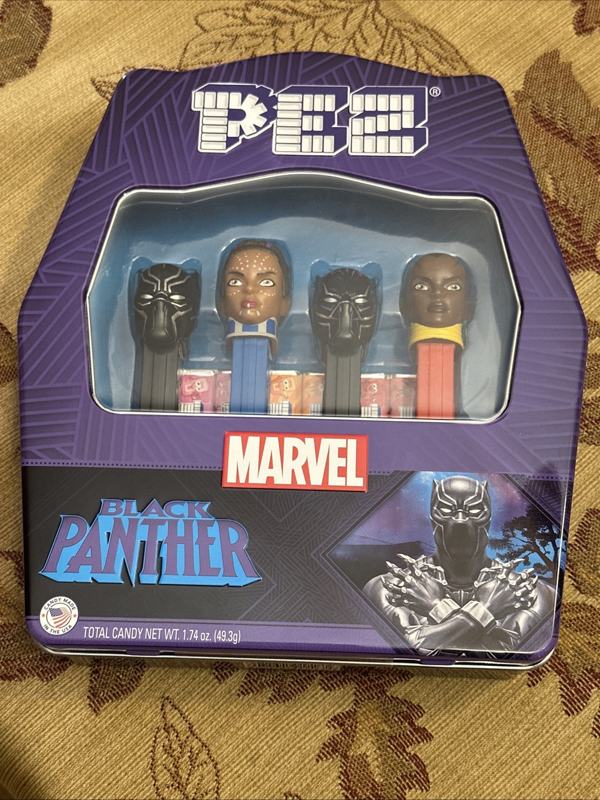 PEZ Black Panther Gift Set - Includes 4 Dispensers + 6 candy Refills