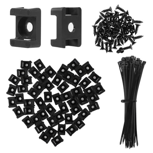 Premium Cable Zip Tie Mounts Kit - 60 Packs Wire Management Holder & Cable