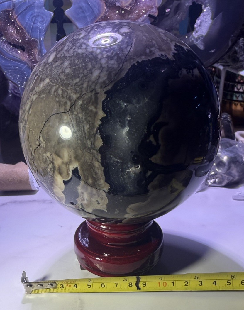 Illuminated Tabletop Globe Blue/Green Plastic Free Standing with Base