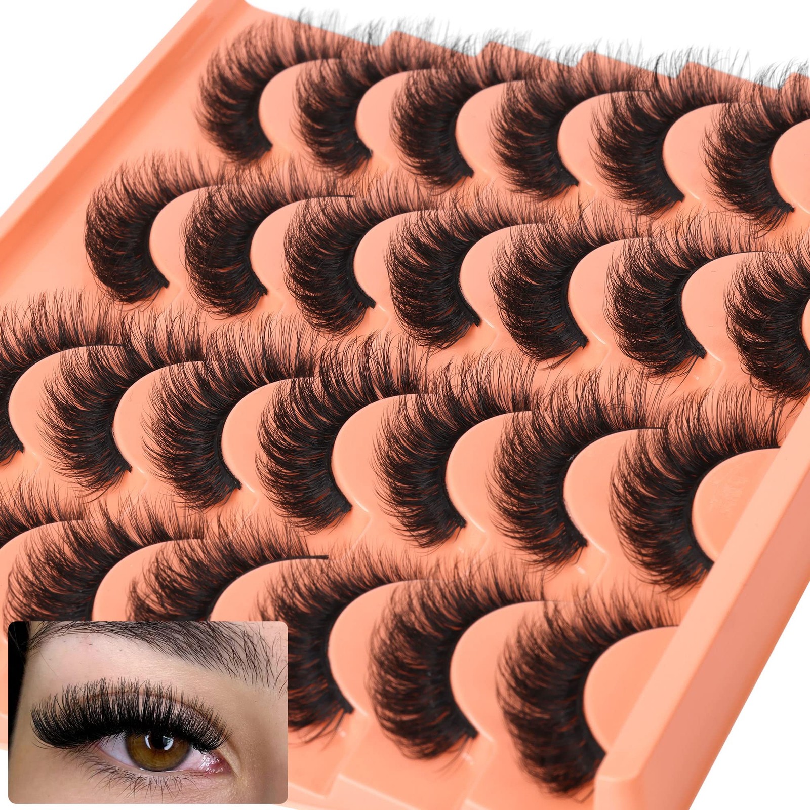 Short Lashes Natural Look False Eyelashes Thick 2 Count (Pack of 14), Black