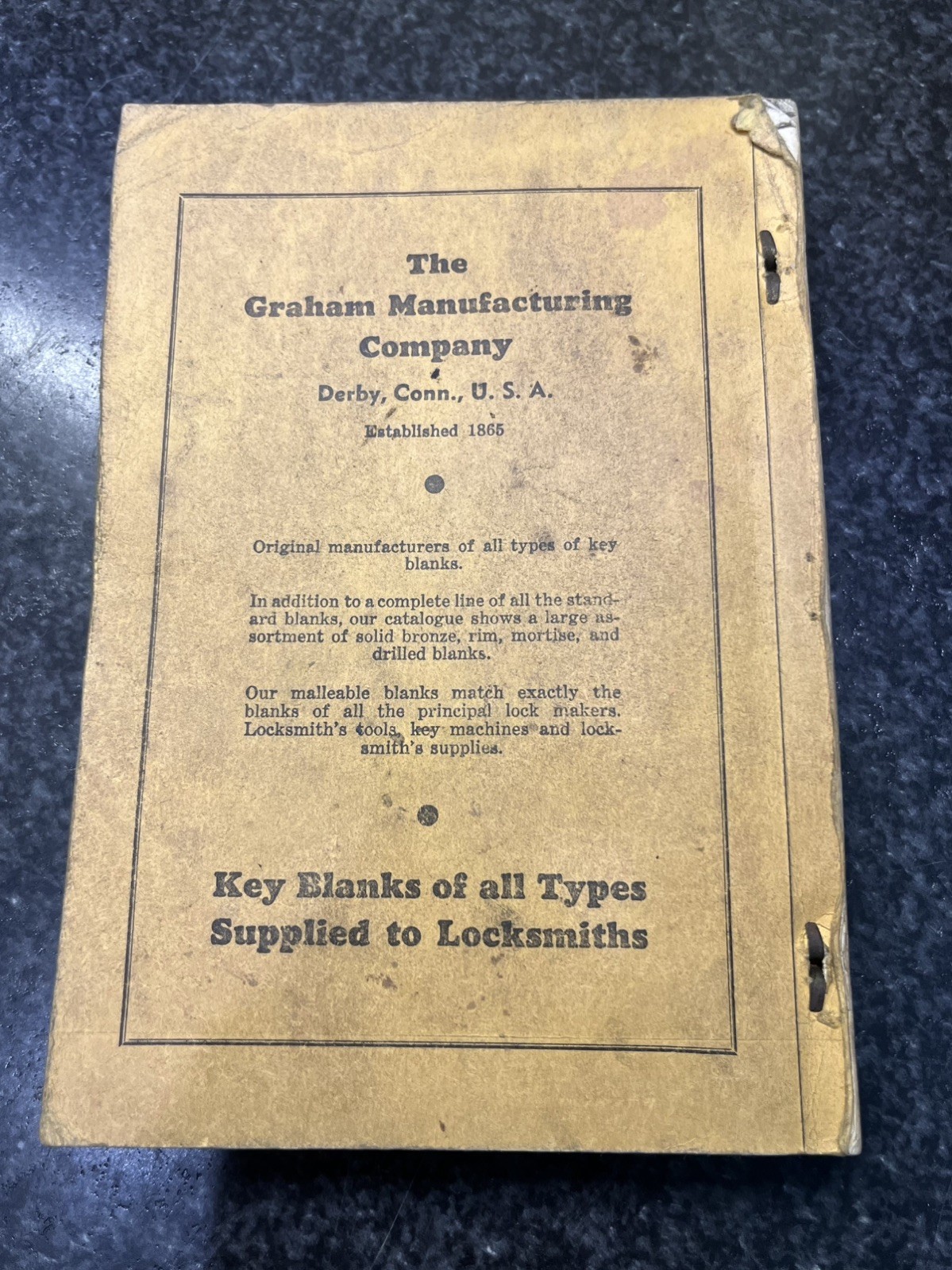 Dec 1938 The National Locksmith Hand Book Codes Book