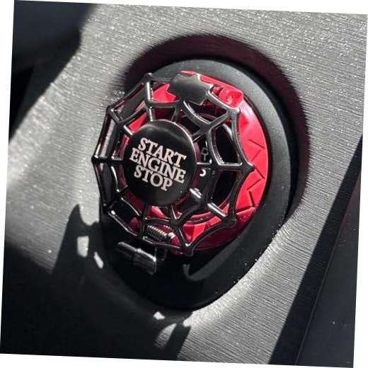 Universal Car & Motorcycle Push Start Button Cover, Anti-Scratch Engine Red