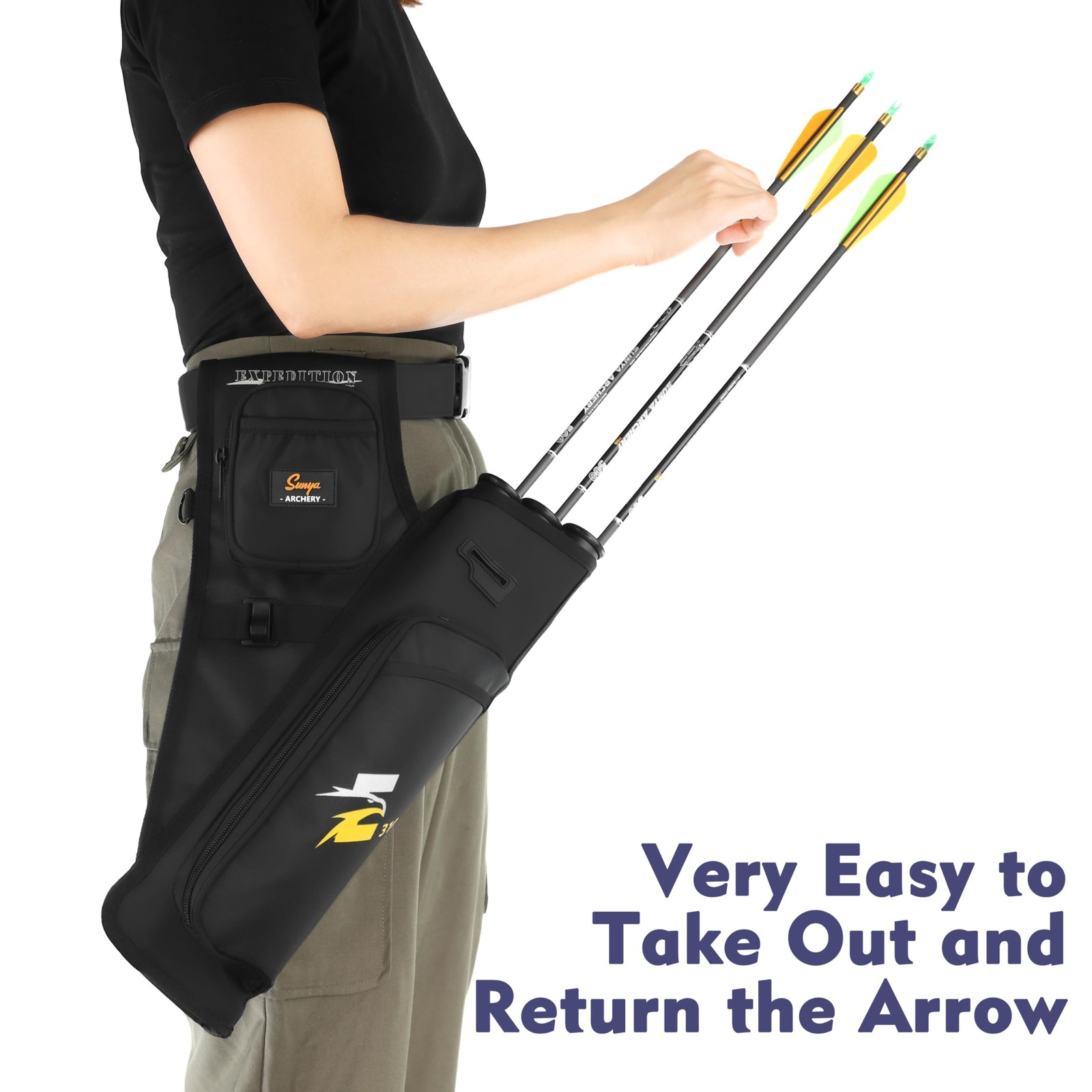 SUNYA R310Black Hip Quiver for Target Archery Black