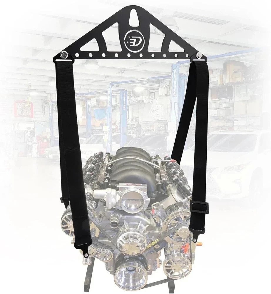 Heavy-Duty Engine Lifting Sling, 2-Point Or 4-Point Adjustable Nylon Straps