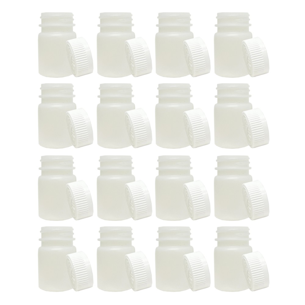 16 X Plastic Reusable Empty Bottles Prescription Pill Vials Medicine Containers