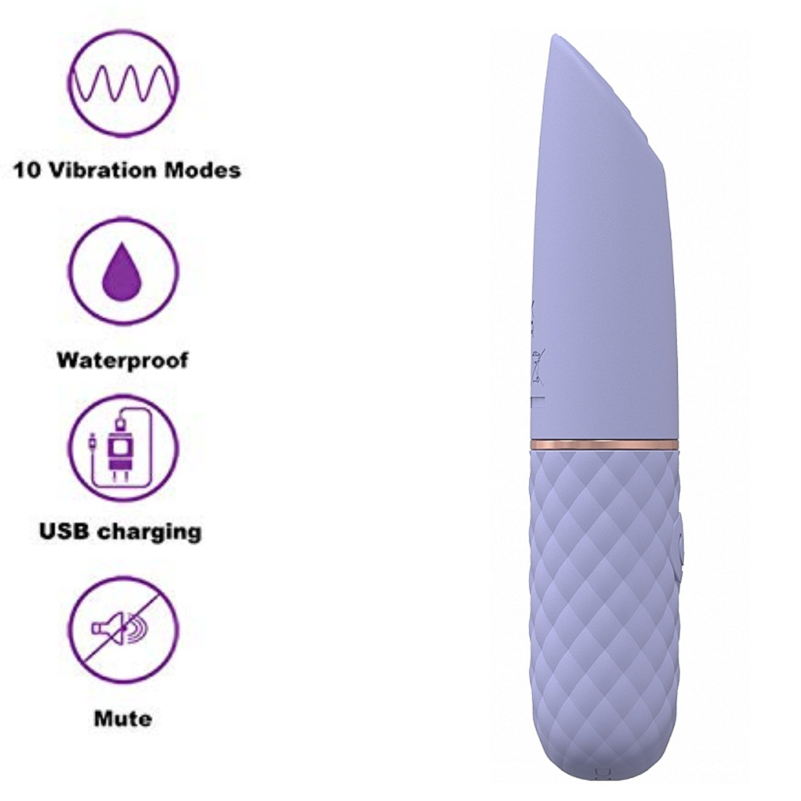 Vibrating Mini-Lipstick Silicone Rechargeable Vibrator Waterproof Discreet Vibe