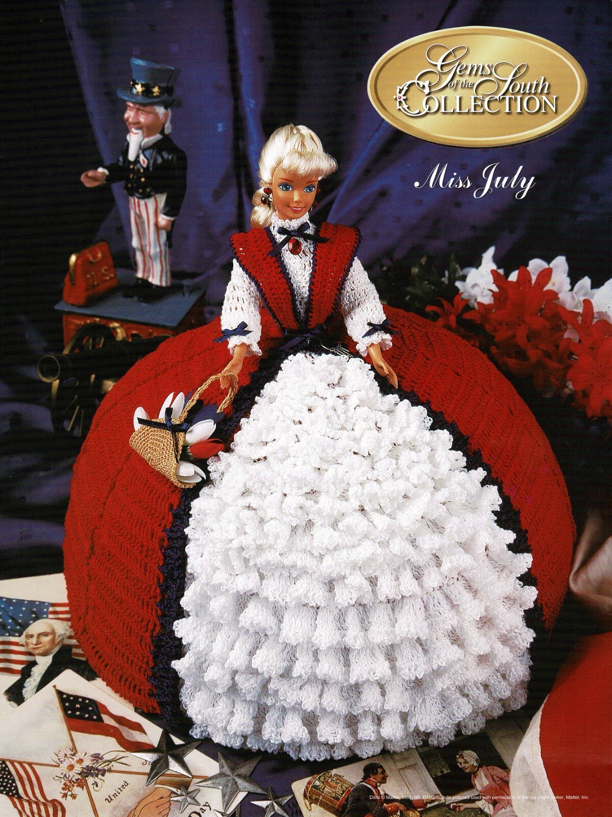 Gems Of The South Miss July Gown Fashion Doll Dress Crochet Pattern