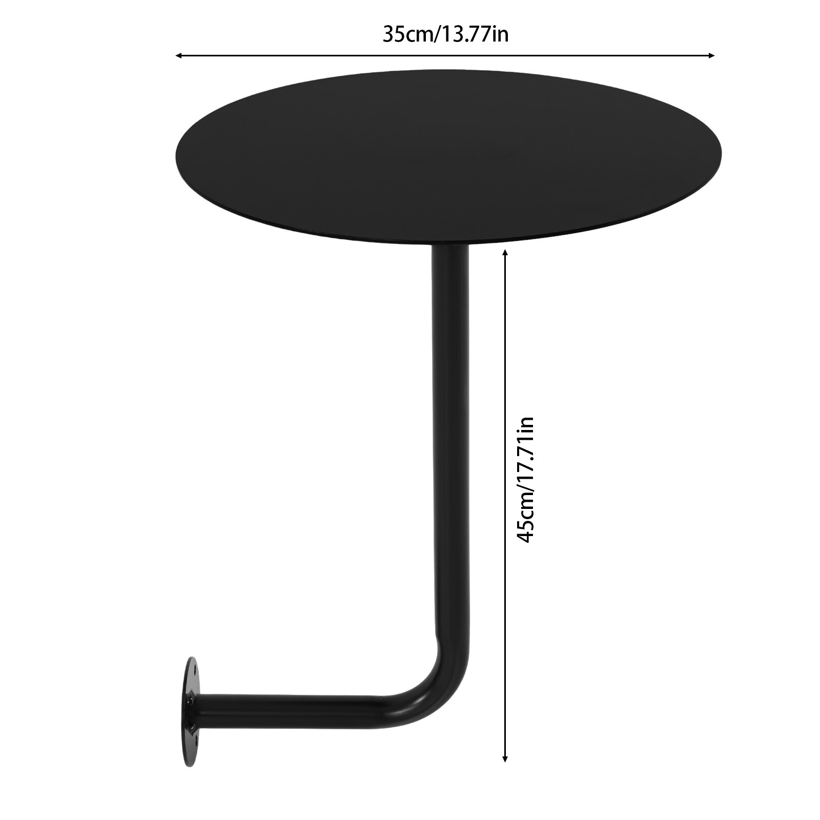 Sturdy Iron Wall-mounted Round Table 35x45cm Durable For Bars Home