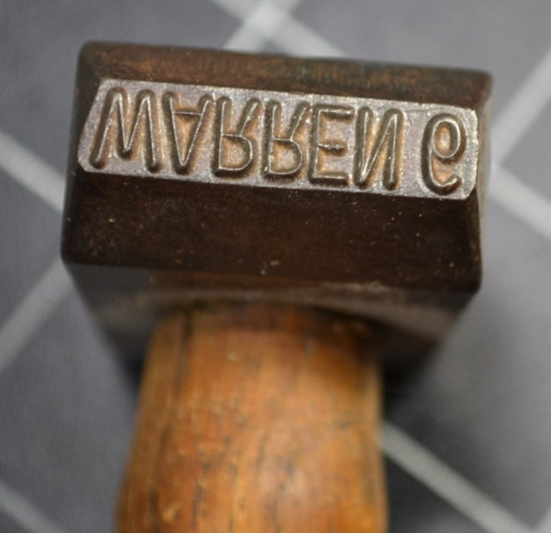 WARREN TOOL CO. - TOOL MARKING STAMP FOR 6# SLEDGE HAMMER HEADS